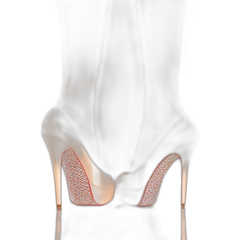 Back view one Louboutin nude patent Leather Lady Peep Toe Platform emoji