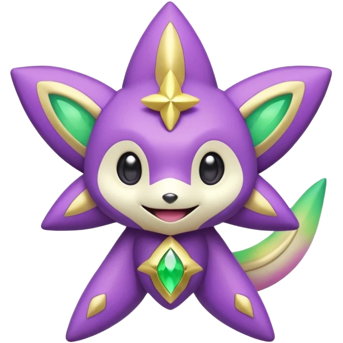Elemental shimmering lucky charming starry smiling cute Jirachi-Dragalge-Hawlucha-Pokémon-Fakémon-hybrid-creature emoji