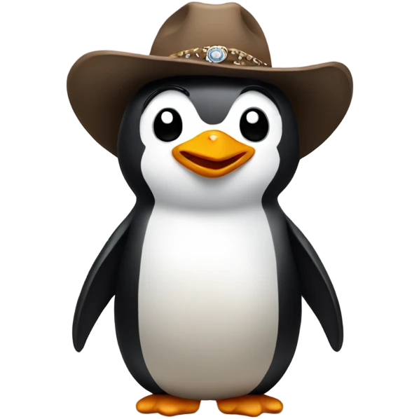 Penguin wearing cowboy hat emoji