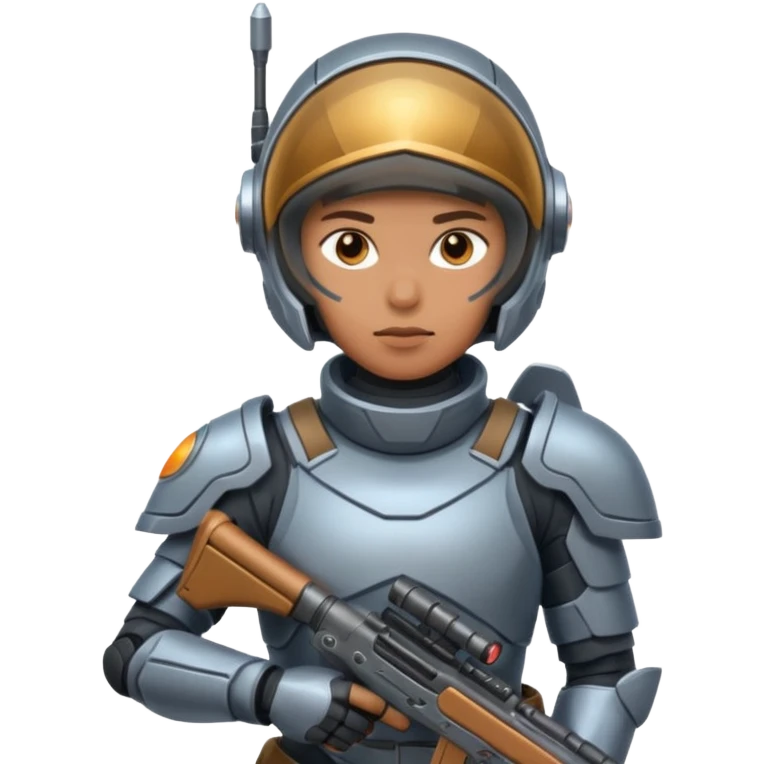 space warrior with rifle emoji