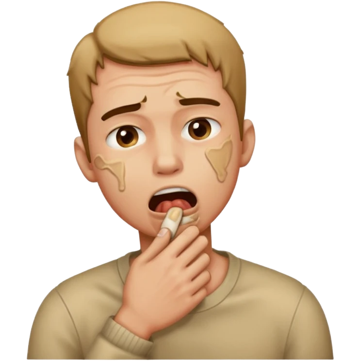 A man chocking himself emoji
