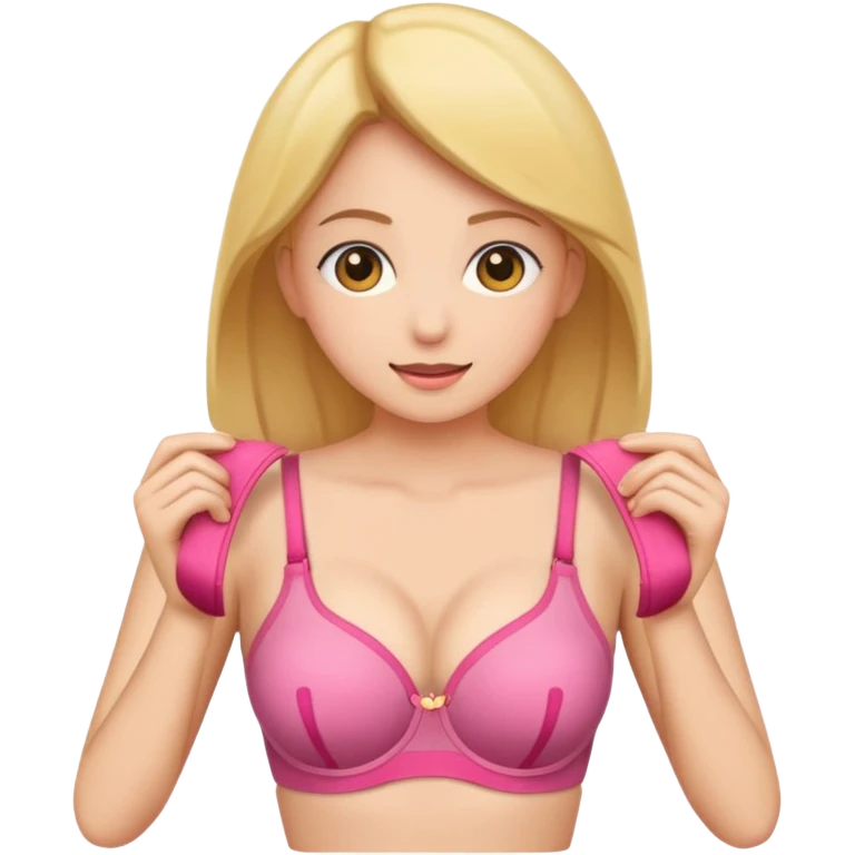 A girl opening bra emoji