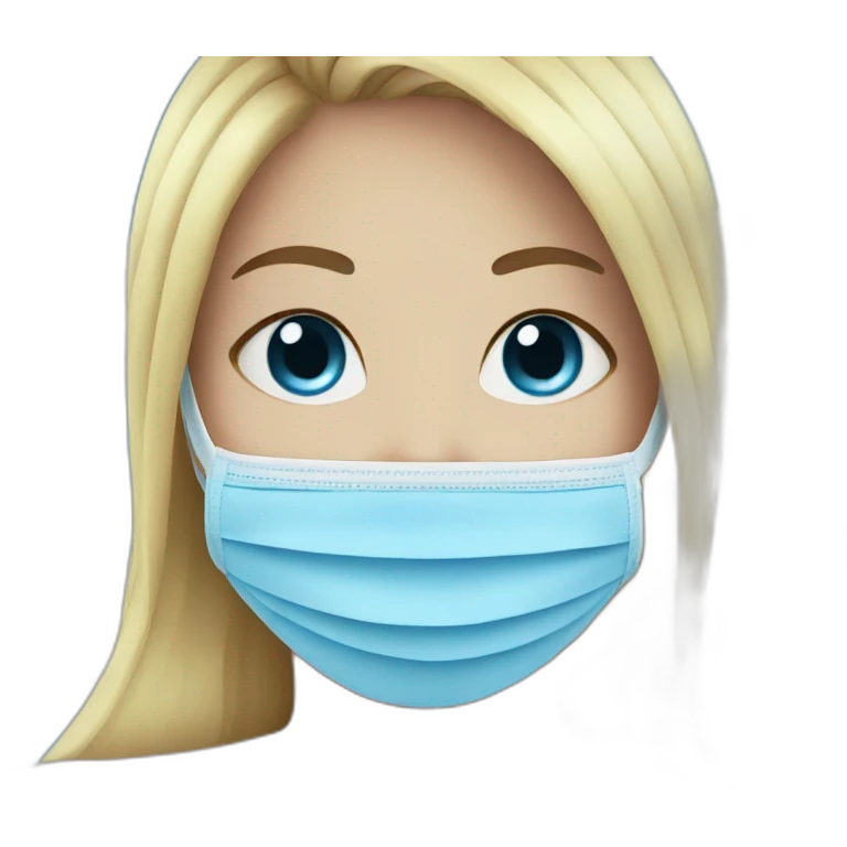 blue sky as a face mask emoji