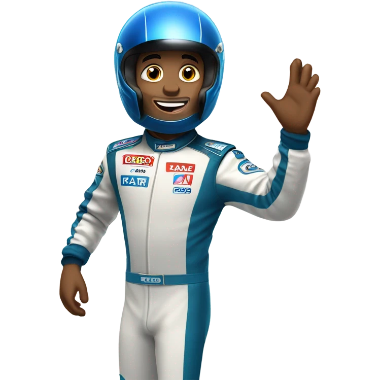 Excited race car driver emoji