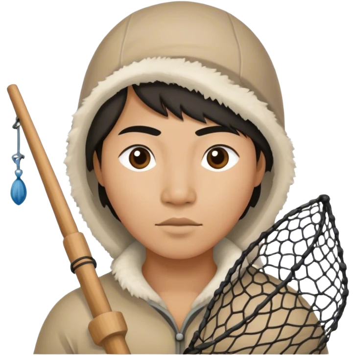 Inuit with a fishing net emoji