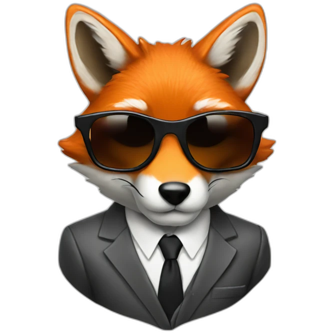 Fox in a suit with sunglasses  emoji