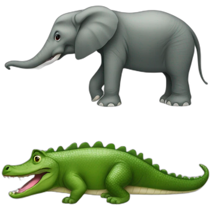 an elephant vs an alligator emoji