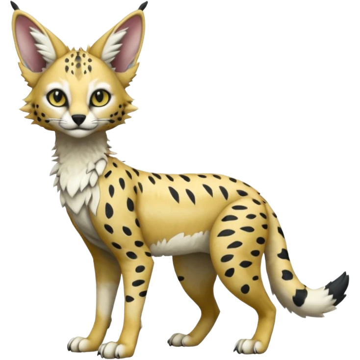 Epic complex detailed aesthetic-scenic-Fakémon-Trico-Sergal-Serval-Vernid-creature emoji