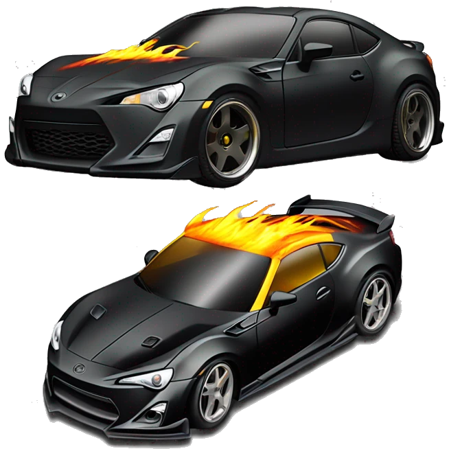 Batman’s car themed toy with body kit Scion FR-S with hot rod flames  emoji