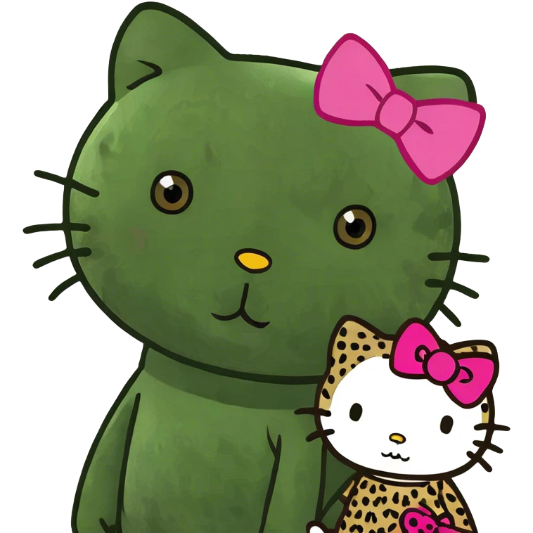 hello kitty and a leopard emoji
