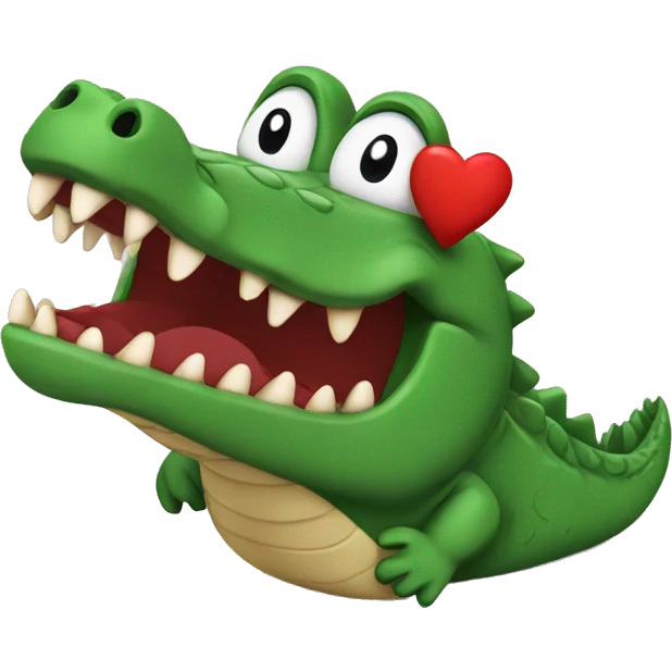 Croc and heart emoji