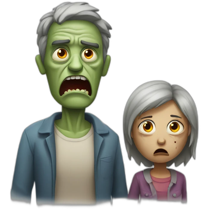 angry father and mother but they are zombies emoji