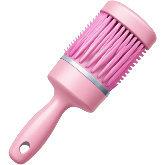 light pink cylindrical hair brush emoji