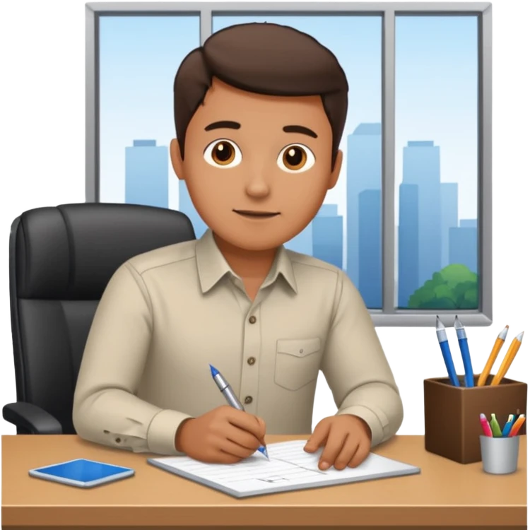 Man in work office emoji