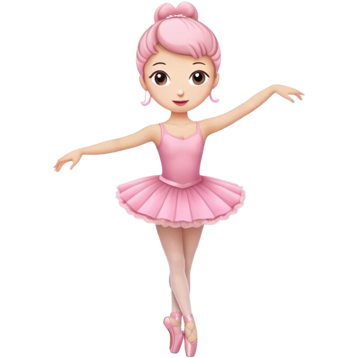 Cupcake ballerina with pink skirt and pink pointe shoes emoji