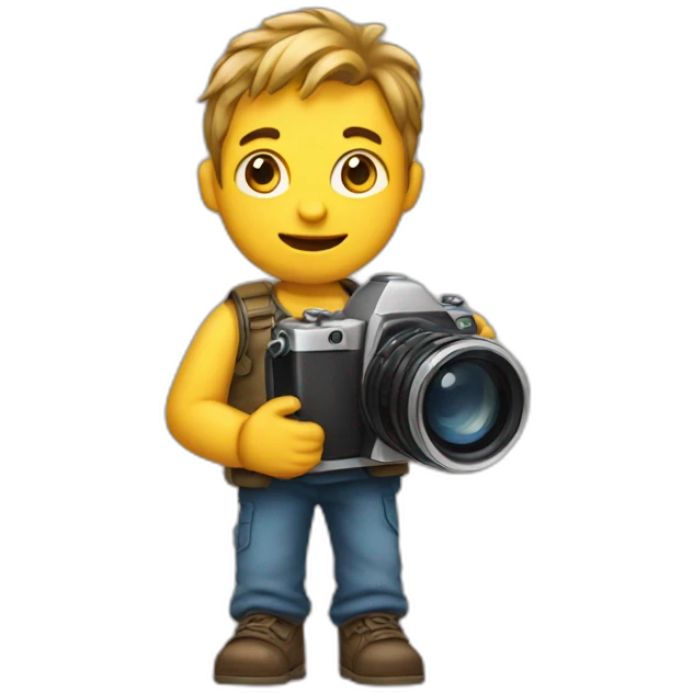 drawn little men holding a camera in his hands emoji