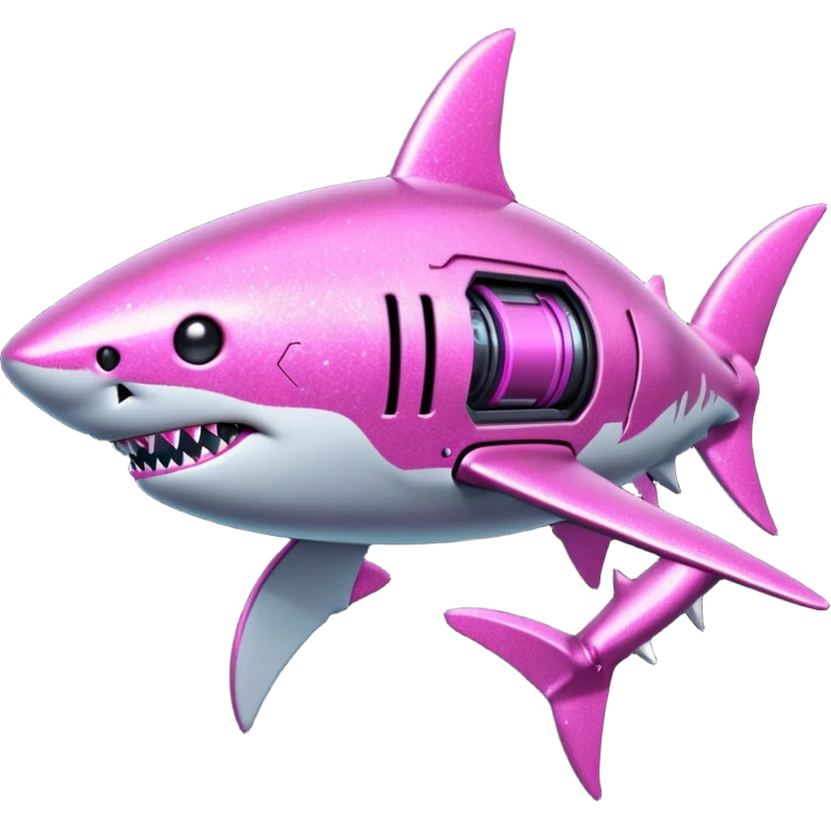 glitter mech shark pink cyberpunk emoji