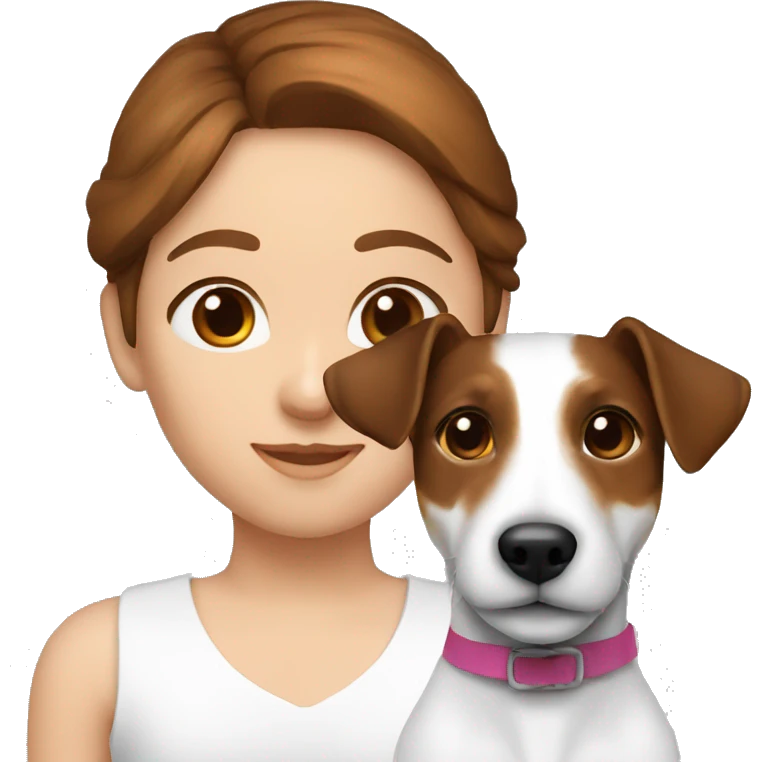Jack russel with girl brown hair 30 years old emoji