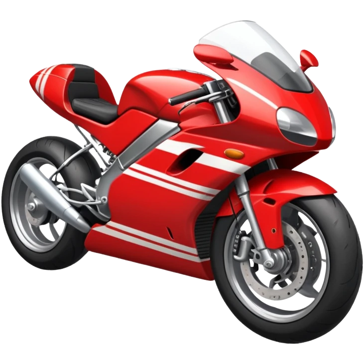 red motorbike with racing stripes emoji