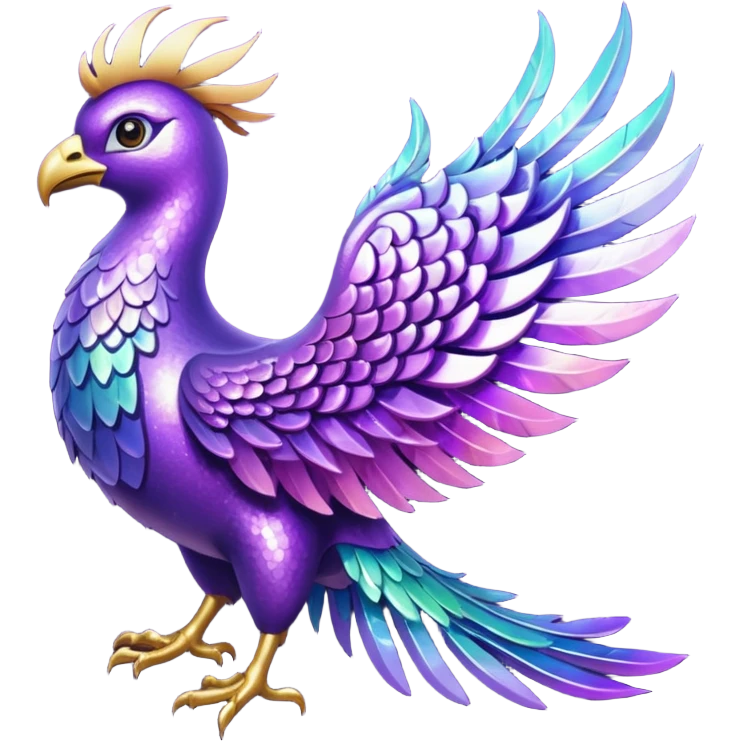 glitter purple phoenix emoji