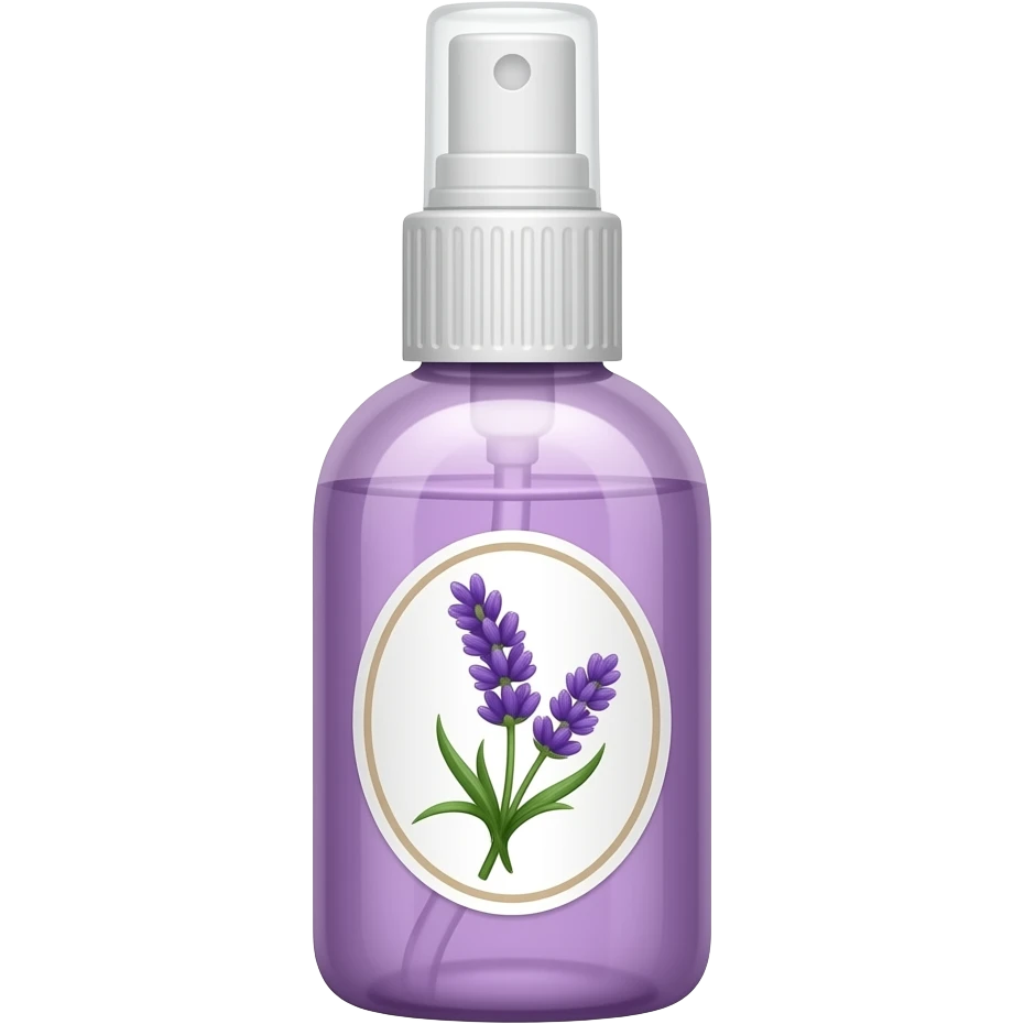 Thin Light purple spray bottle with lavender flower label emoji