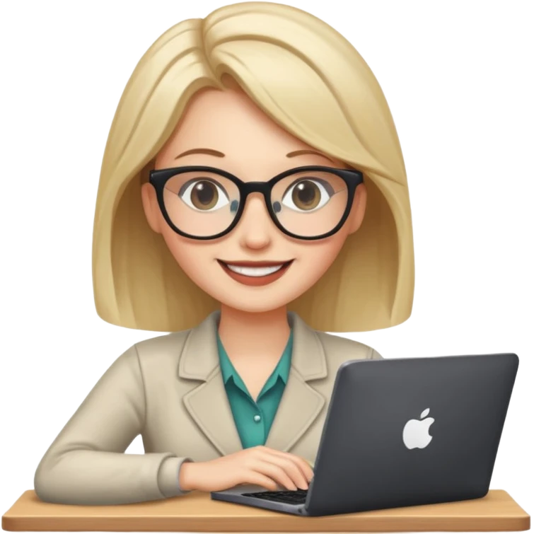 a white woman passes test on computer emoji
