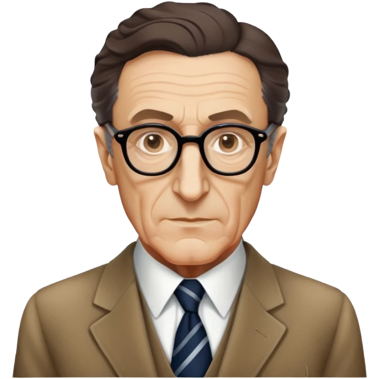 Maurice Merleau-Ponty, French philosopher, wearing glasses and tie, academic look emoji