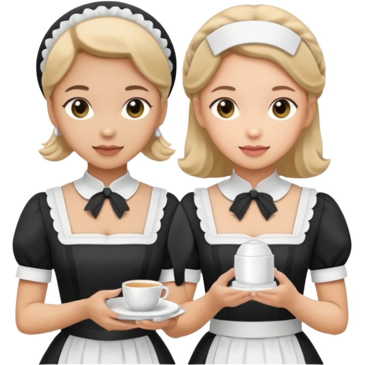 two maids are holding the mp emoji