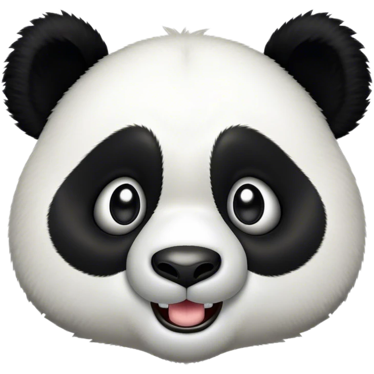 Cinematic Comical Panda Portrait Emoji, Head tilted dramatically with an exaggeratedly amused expression, featuring a striking black and white Fur with a quirky, playful expression and wide, expressive eyes filled with humorous disbelief, Simplified yet hilariously expressive features, highly detailed, glowing with a slightly sassy glow, high shine, dramatic yet playful, stylized with an air of cheeky charm, bright and endearing, soft glowing outline, capturing the essence of a spirited and over-the-top panda, so meme-worthy it feels like it could roll its eyes into internet fame instantly! emoji