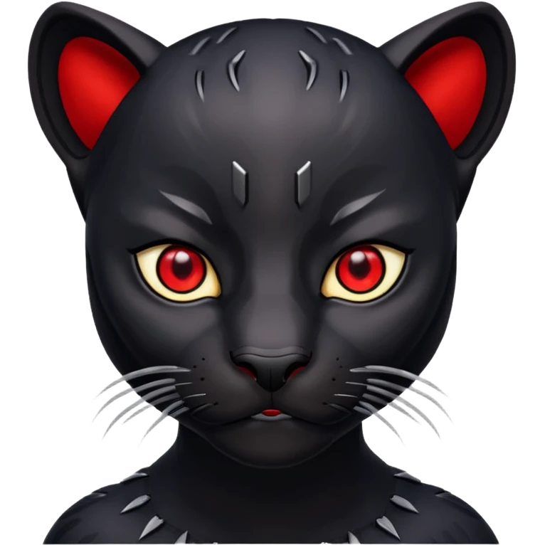 فهد لونه اسود وعينه حمراء اللون emoji