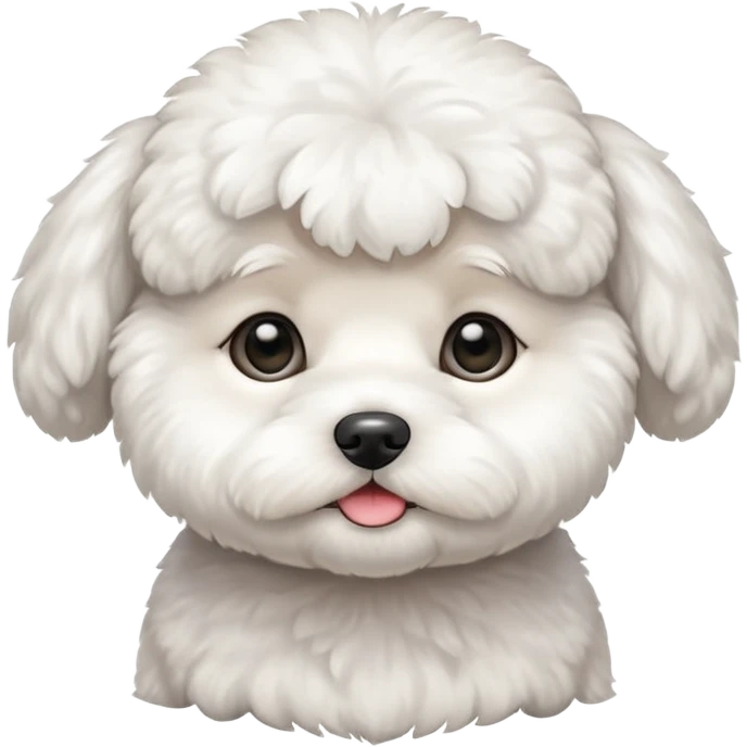 white baby Bichon Frise only face  emoji