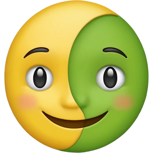 Create me a half yellow and half green emoji  emoji