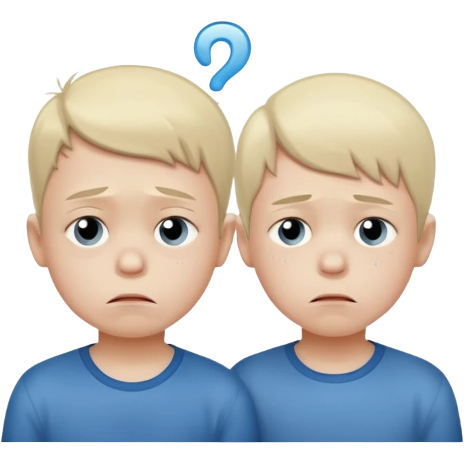 8 years old and 6 years old brothers feeling sad emoji