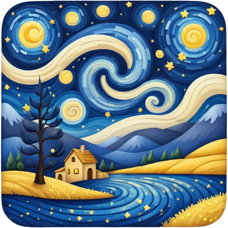 starry night landscape  emoji