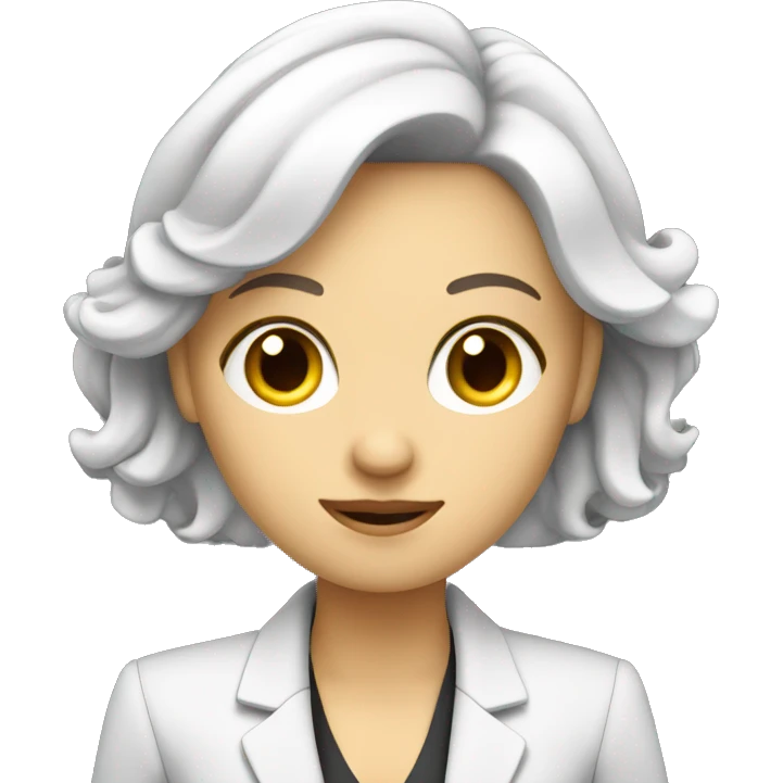 Beautiful White Woman with Laptop busy with coding for Office Work, nice hair, suit  emoji