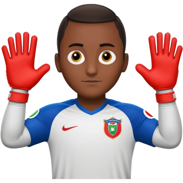 Keylor NavasK camisa roja de Costa Rica  y guantes de portero qué el escudo d exista ruca sea la bandera dentro de un circulo blanco  emoji