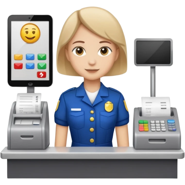 cashier behind the register full body emoji