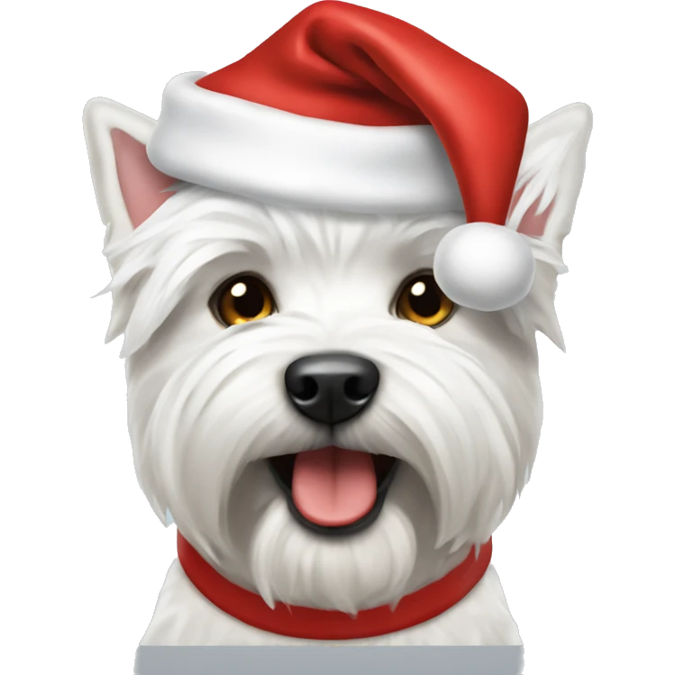 Westie dog Santa hat emoji