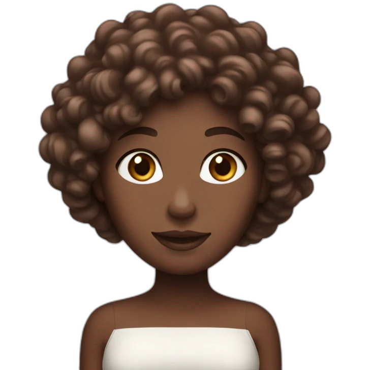 white woman with chocolate-colored curls emoji