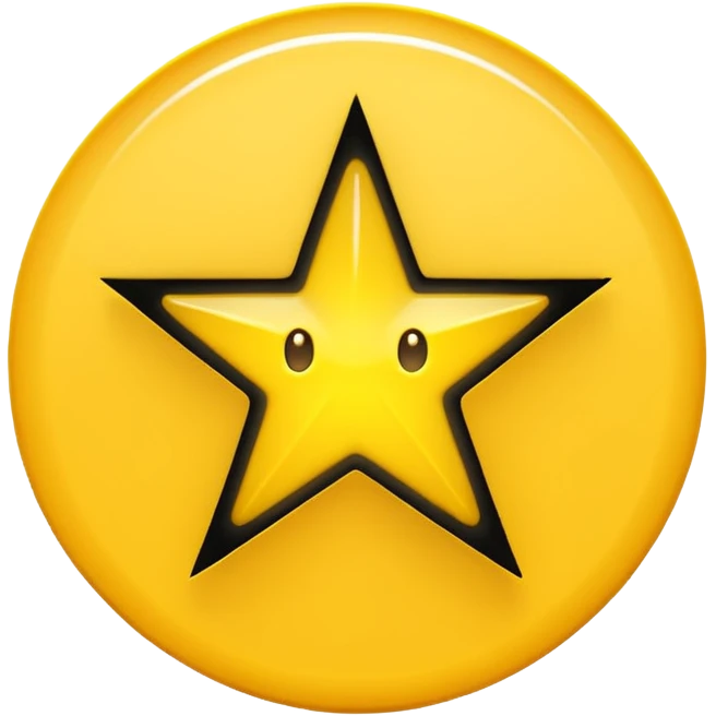 Full Black star in yellow circle ( snap star) emoji