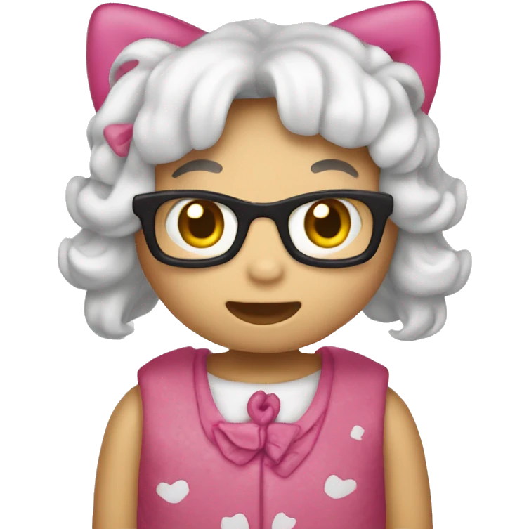 Hello Kitty tradicional saludando  emoji