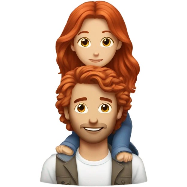 Red hair woman kissing brown hair men emoji