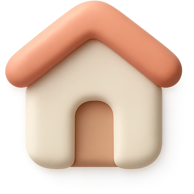 A house icon with a rounded roof and soft edges emoji