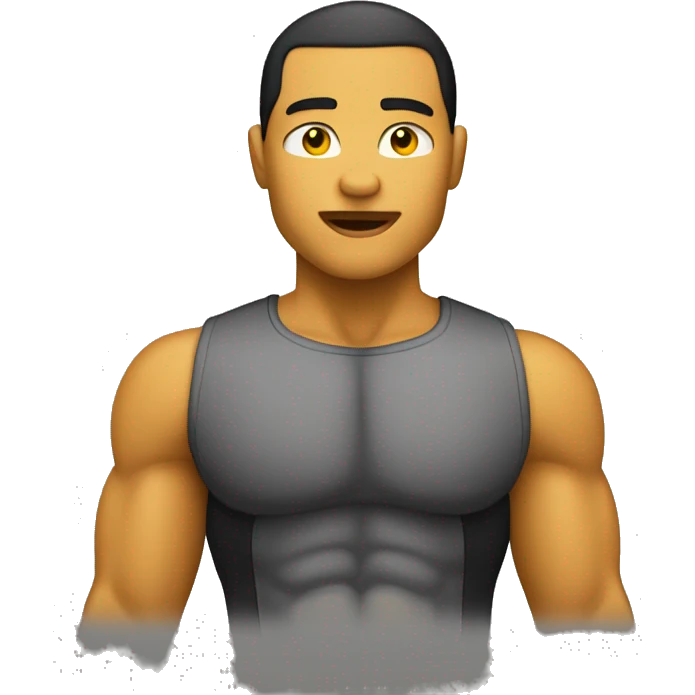 shoulder press viewed from back. yellow skin tone, no hair, black top emoji