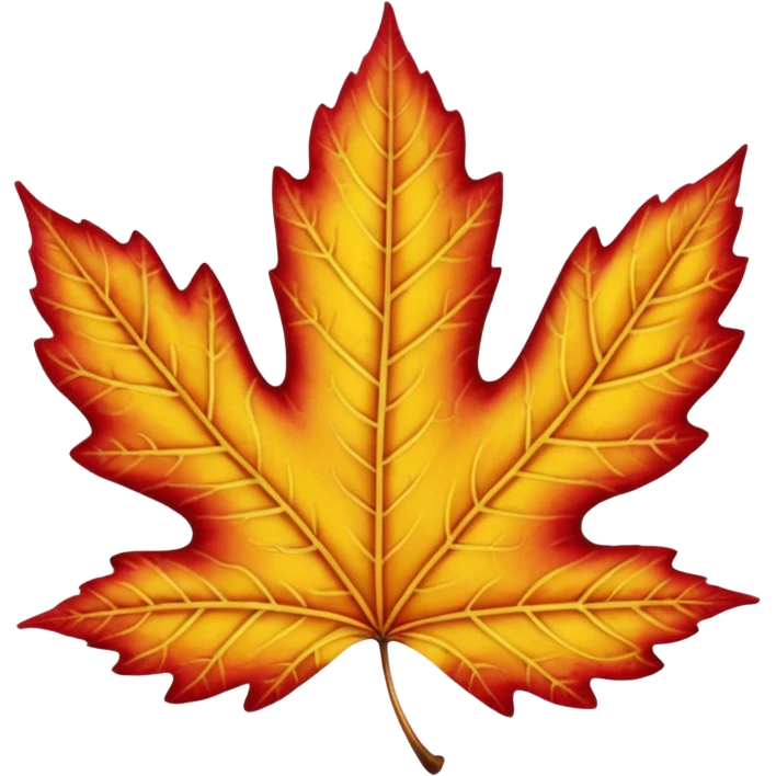 yellow and red leaf  emoji