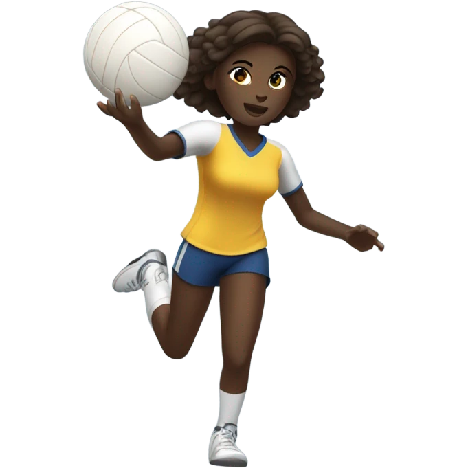 dark skinned teen girl playing volleyball emoji