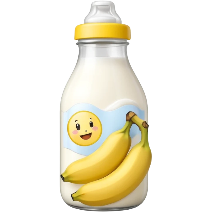 baby Milk bottle with banana tag emoji