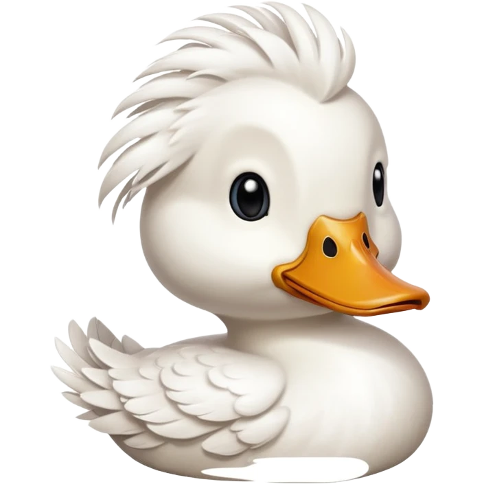 white duck facing left emoji