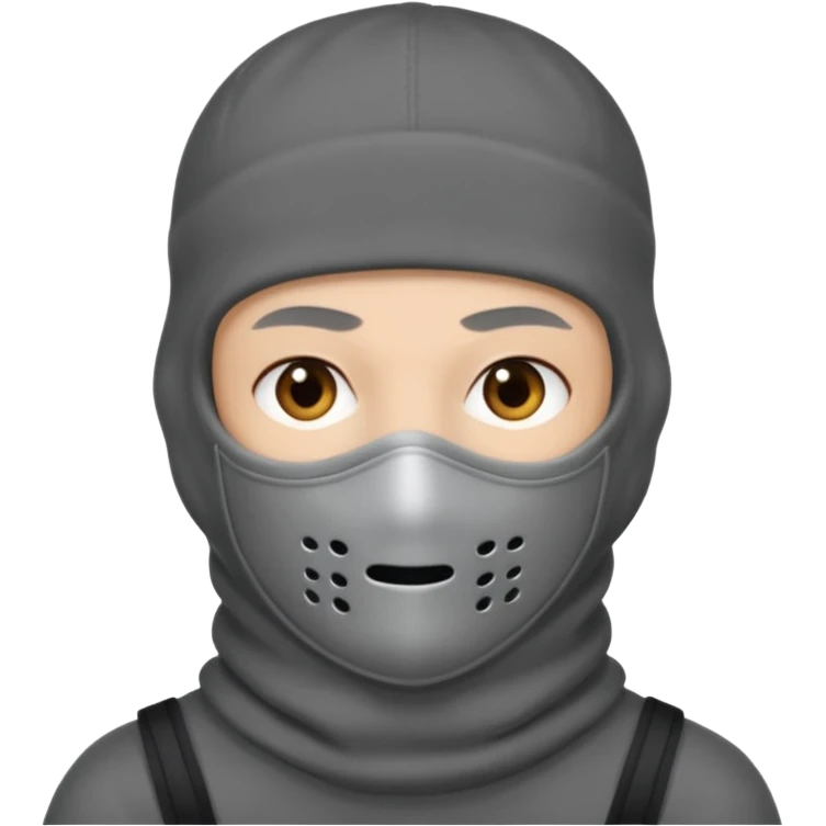 Full balaclava beanie grey skin  emoji