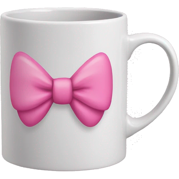 Pink bow coffee mug emoji